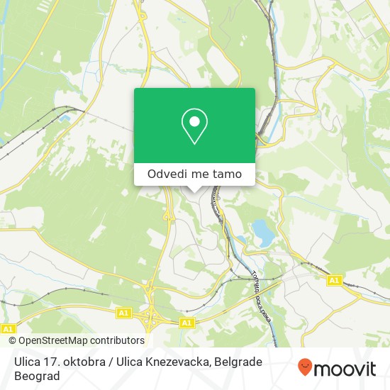 Ulica 17. oktobra / Ulica Knezevacka mapa