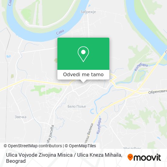 Ulica Vojvode Zivojina Misica / Ulica Kneza Mihaila mapa