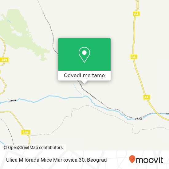 Ulica Milorada Mice Markovica 30 mapa