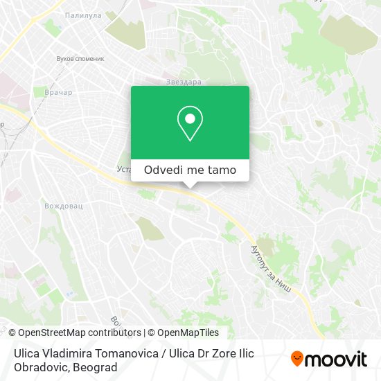 Ulica Vladimira Tomanovica / Ulica Dr Zore Ilic Obradovic mapa