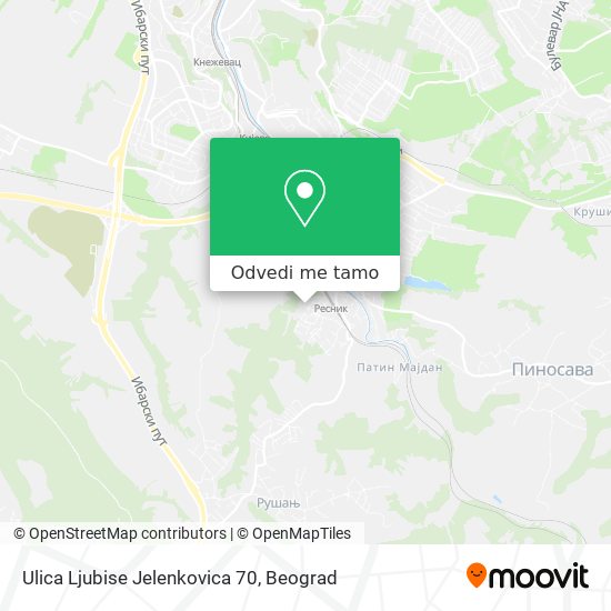 Ulica Ljubise Jelenkovica 70 mapa