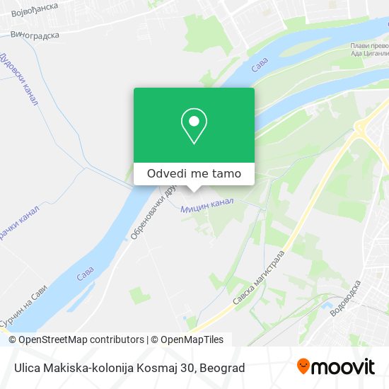 Ulica Makiska-kolonija Kosmaj 30 mapa