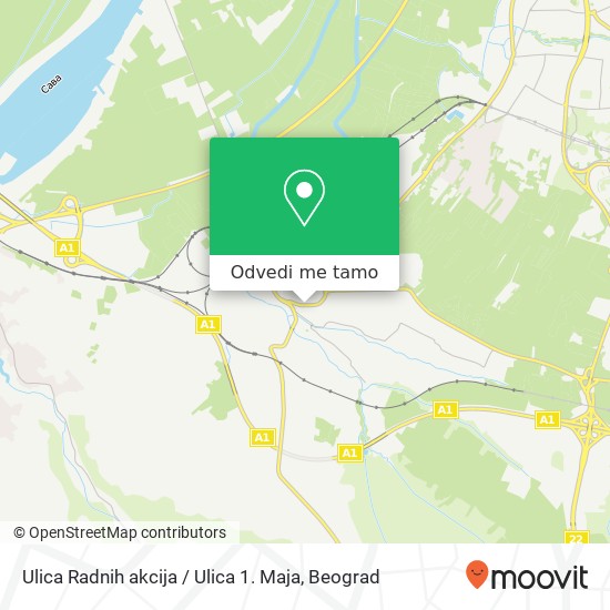 Ulica Radnih akcija / Ulica 1. Maja mapa