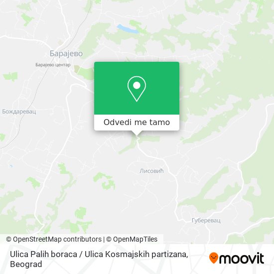 Ulica Palih boraca / Ulica Kosmajskih partizana mapa