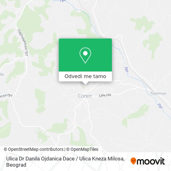 Ulica Dr Danila Ojdanica Dace / Ulica Kneza Milosa mapa