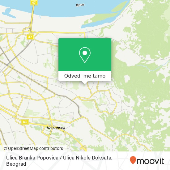 Ulica Branka Popovica / Ulica Nikole Doksata mapa