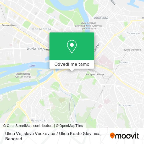 Ulica Vojislava Vuckovica / Ulica Koste Glavinica mapa