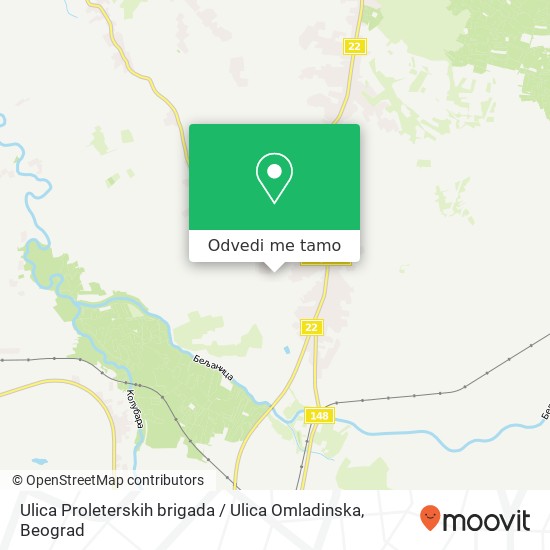 Ulica Proleterskih brigada / Ulica Omladinska mapa