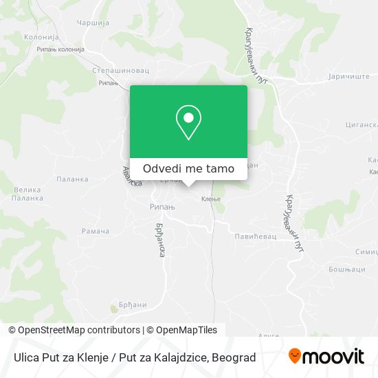 Ulica Put za Klenje / Put za Kalajdzice mapa