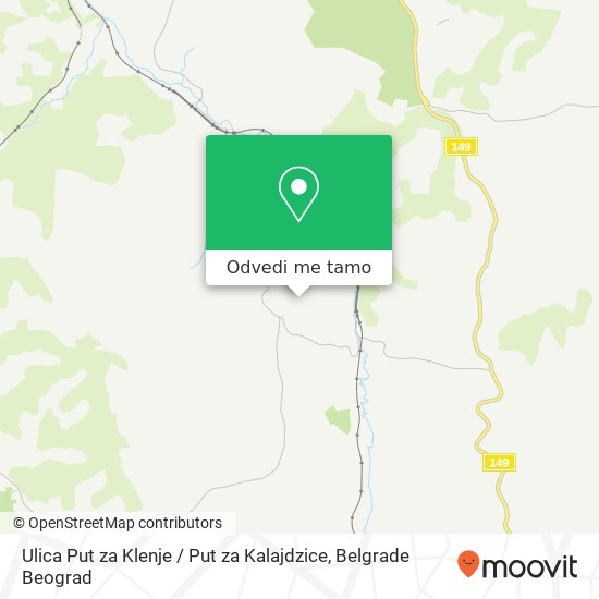 Ulica Put za Klenje / Put za Kalajdzice mapa