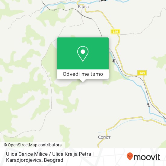 Ulica Carice Milice / Ulica Kralja Petra I Karadjordjevica mapa