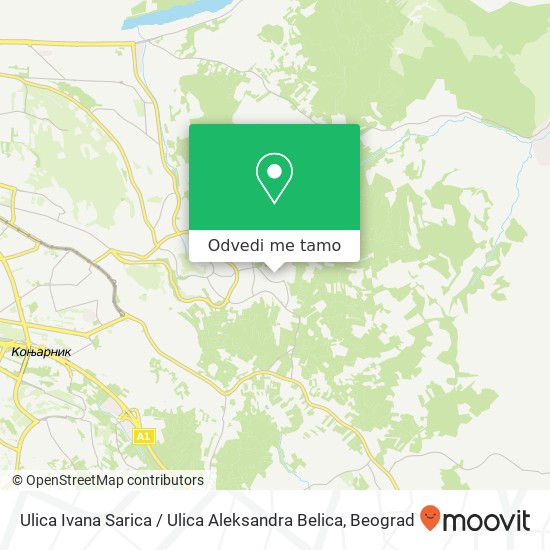 Ulica Ivana Sarica / Ulica Aleksandra Belica mapa