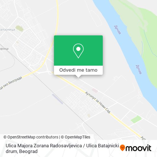 Ulica Majora Zorana Radosavljevica / Ulica Batajnicki drum mapa