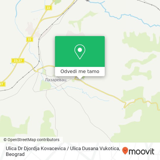 Ulica Dr Djordja Kovacevica / Ulica Dusana Vukotica mapa