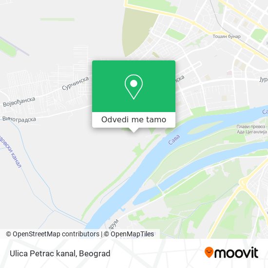 Ulica Petrac kanal mapa