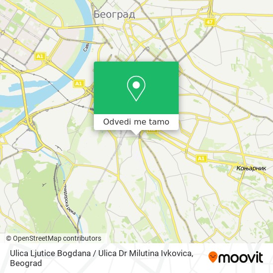 Ulica Ljutice Bogdana / Ulica Dr Milutina Ivkovica mapa