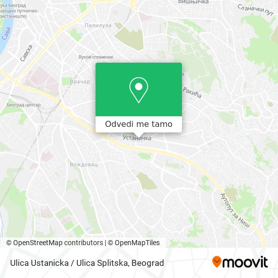 Ulica Ustanicka / Ulica Splitska mapa