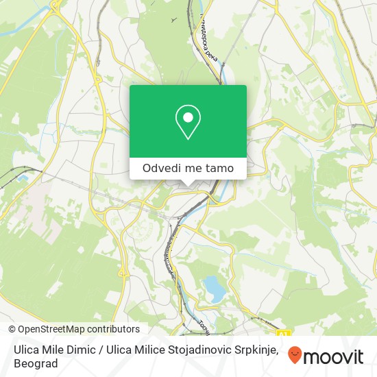 Ulica Mile Dimic / Ulica Milice Stojadinovic Srpkinje mapa