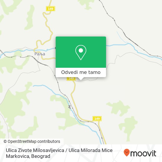 Ulica Zivote Milosavljevica / Ulica Milorada Mice Markovica mapa