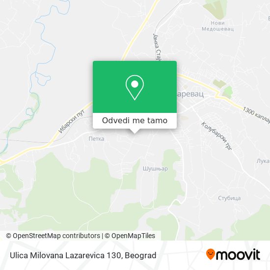 Ulica Milovana Lazarevica 130 mapa