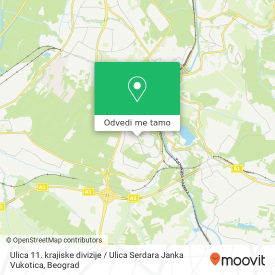 Ulica 11. krajiske divizije / Ulica Serdara Janka Vukotica mapa