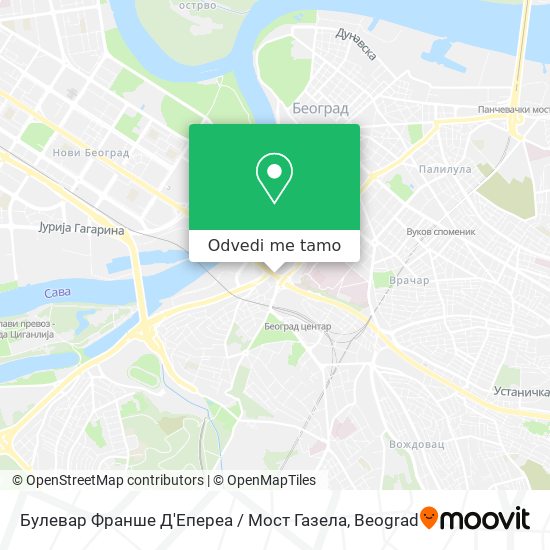 Булевар Франше Д'Епереа / Мост Газела mapa