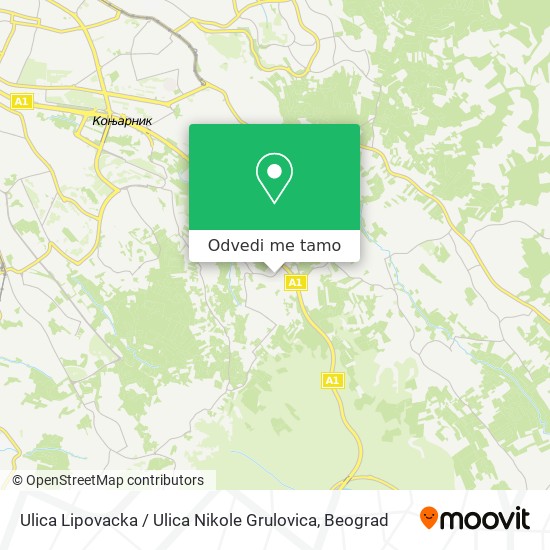 Ulica Lipovacka / Ulica Nikole Grulovica mapa