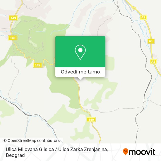 Ulica Milovana Glisica / Ulica Zarka Zrenjanina mapa