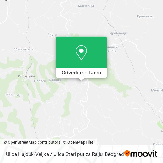 Ulica Hajduk-Veljka / Ulica Stari put za Ralju mapa