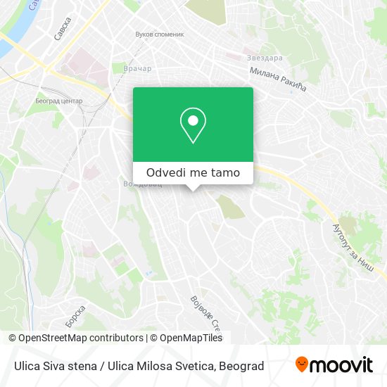 Ulica Siva stena / Ulica Milosa Svetica mapa