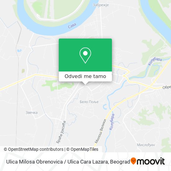 Ulica Milosa Obrenovica / Ulica Cara Lazara mapa