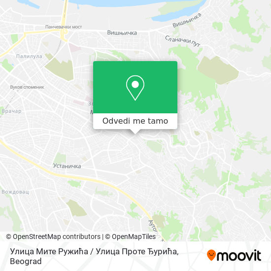 Улица Мите Ружића / Улица Проте Ђурића mapa