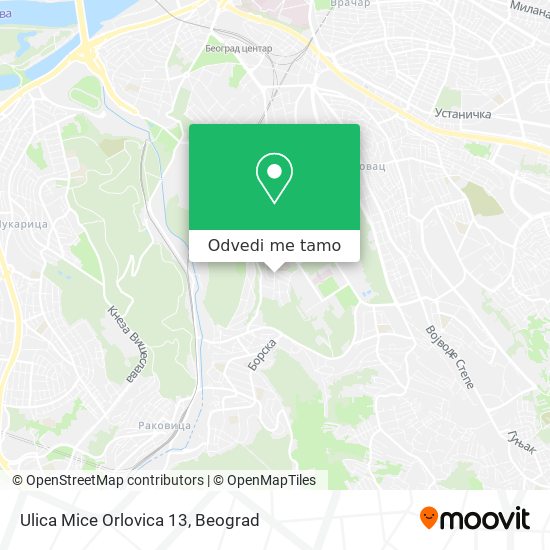 Ulica Mice Orlovica 13 mapa