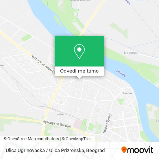 Ulica Ugrinovacka / Ulica Prizrenska mapa