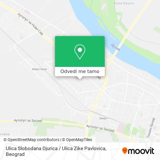 Ulica Slobodana Djurica / Ulica Zike Pavlovica mapa