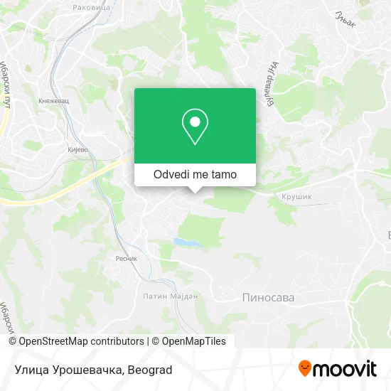 Улица Урошевачка mapa