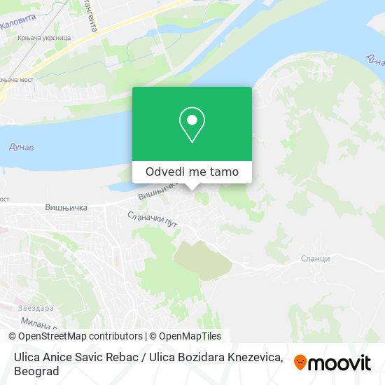 Ulica Anice Savic Rebac / Ulica Bozidara Knezevica mapa