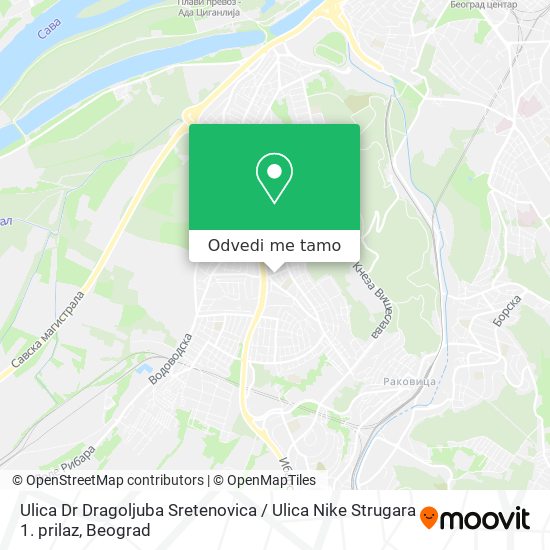 Ulica Dr Dragoljuba Sretenovica / Ulica Nike Strugara 1. prilaz mapa