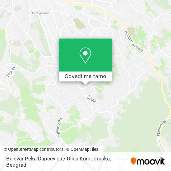 Bulevar Peka Dapcevica / Ulica Kumodraska mapa