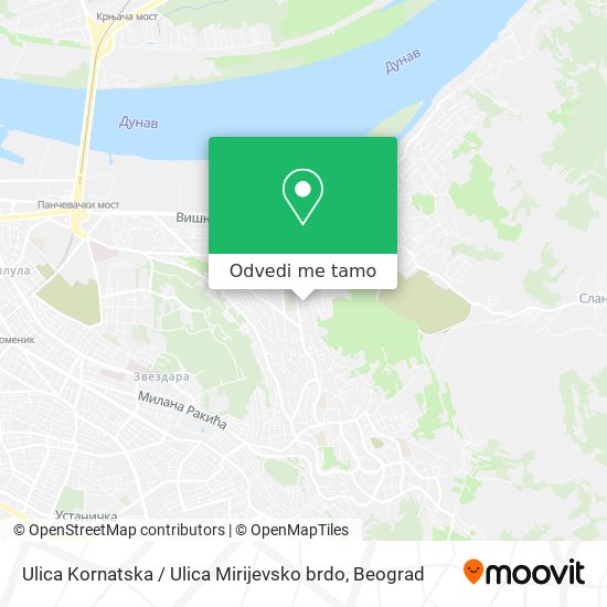 Ulica Kornatska / Ulica Mirijevsko brdo mapa