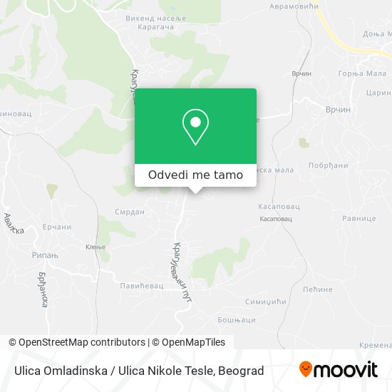 Ulica Omladinska / Ulica Nikole Tesle mapa