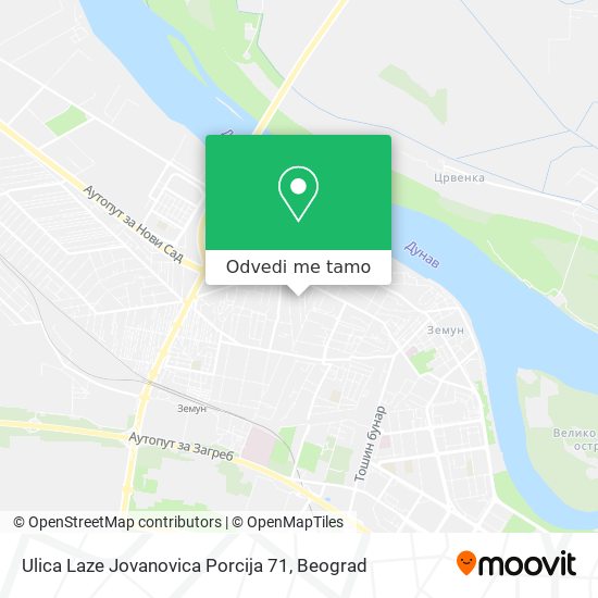 Ulica Laze Jovanovica Porcija 71 mapa