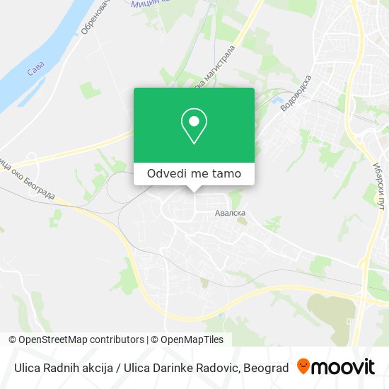 Ulica Radnih akcija / Ulica Darinke Radovic mapa