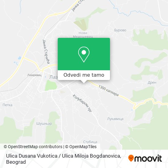 Ulica Dusana Vukotica / Ulica Miloja Bogdanovica mapa