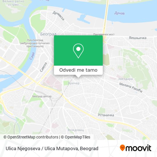 Ulica Njegoseva / Ulica Mutapova mapa