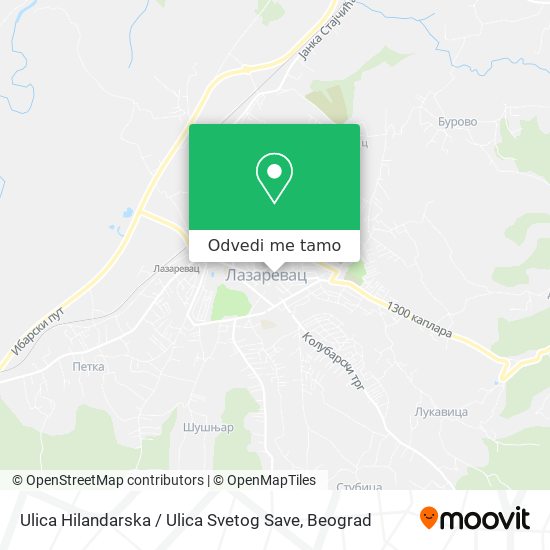 Ulica Hilandarska / Ulica Svetog Save mapa