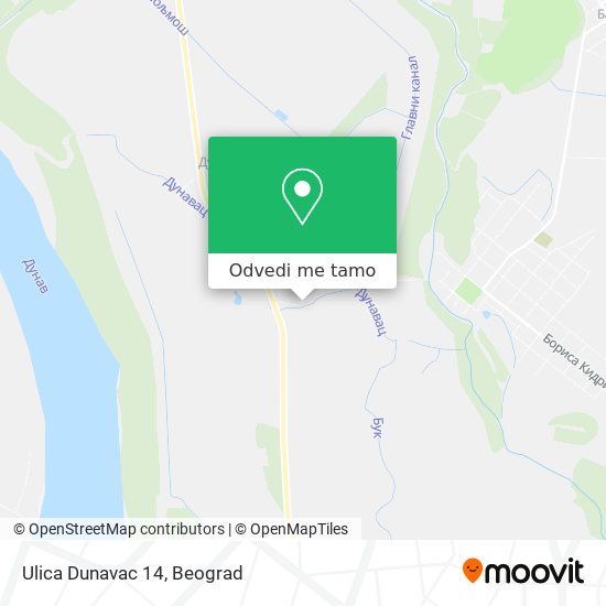 Ulica Dunavac 14 mapa