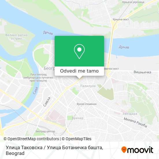 Улица Таковска / Улица Ботаничка башта mapa