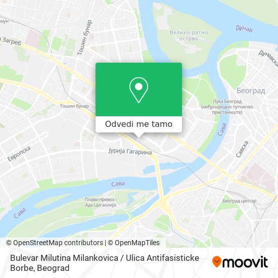 Bulevar Milutina Milankovica / Ulica Antifasisticke Borbe mapa