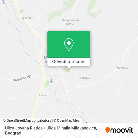 Ulica Jovana Ristica / Ulica Mihaila Milovanovica mapa